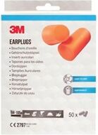 3M Disposable Earplugs 1100 Soft Foam Orange (Pack of 50) 1100-50