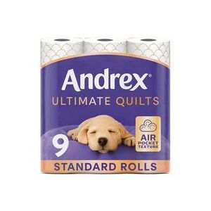 Andrex Ultimate Quilts Toilet Roll 3-Ply 155 Sheets Per Roll Pack 9 Andrex Ultimate Quilts Toilet Roll 3-Ply 155 Sheets Per Roll Pack 9