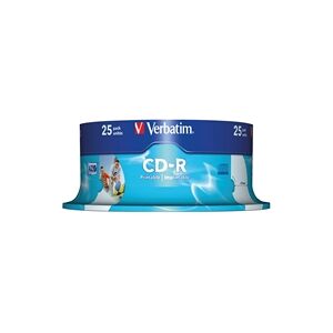 Verbatim CD-R 700MB 52x 80min AZO Wide Inkjet Printable (25 - 43439 Verbatim CD-R 700MB 52x 80min AZO Wide Inkjet Printable (25 - 43439