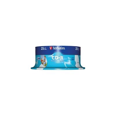 Verbatim CD-R 700MB 52x 80min AZO Wide Inkjet Printable (25 - 43439 Verbatim CD-R 700MB 52x 80min AZO Wide Inkjet Printable (25 - 43439