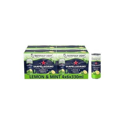 San Pellegrino Sparkling Lemon & Mint Cans 24x330ml San Pellegrino Sparkling Lemon & Mint Cans 24x330ml
