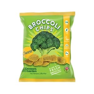 24 Pack Growers Garden Broccoli Crisps with Cheese 24g Bag 24 Pack Growers Garden Broccoli Crisps with Cheese 24g Bag
