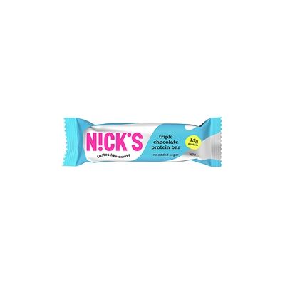 Nicks N!Cks Protein Bar Triple Chocolate 50G 12 Nicks N!Cks Protein Bar Triple Chocolate 50G 12