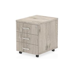 Impulse 3 Drawer Mobile Pedestal Grey Oak Impulse 3 Drawer Mobile Pedestal Grey Oak