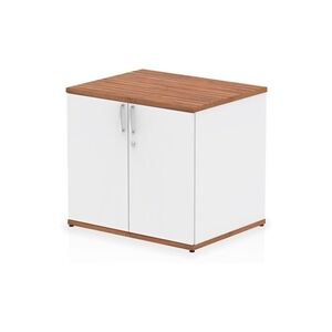 Impulse 600mm Deep Desk High Cupboard Walnut and White Impulse 600mm Deep Desk High Cupboard Walnut and White
