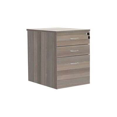 Generic - 3-Drawer High Mobile Pedestal - Grey Oak - Lockable - Storage Pedestal Generic - 3-Drawer High Mobile Pedestal - Grey Oak - Lockable - Storage Pedestal