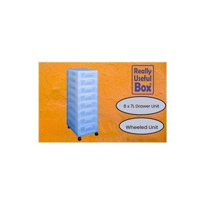 Really Useful Storage Boxes - 8 x 7L Clear Tower - Storage Box Really Useful Storage Boxes - 8 x 7L Clear Tower - Storage Box
