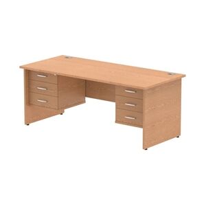 Impulse 1800x800mm Desk Oak Top Panel Leg 2x3 Drawer Fixed Pedestal Impulse 1800x800mm Desk Oak Top Panel Leg 2x3 Drawer Fixed Pedestal