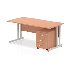 Impulse 1400 Straight Cantilever Workstation with Three drawer mobile Impulse 1400 Straight Cantilever Workstation with Three drawer mobile
