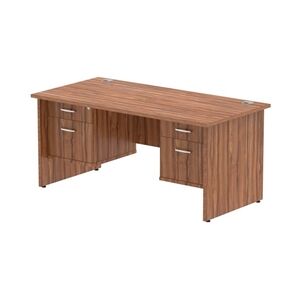 Impulse 1600x800mm Desk Walnut Top Panel Leg 2x2 Drawer Fixed Pedestal Impulse 1600x800mm Desk Walnut Top Panel Leg 2x2 Drawer Fixed Pedestal