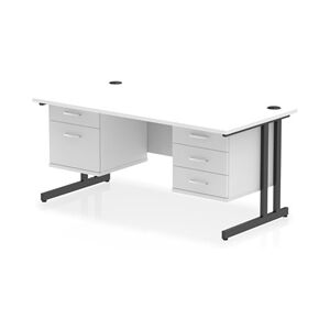 Impulse 1600x800 Desk Cantilever Leg White/Black 2&3 Drawer Fixed Ped Impulse 1600x800 Desk Cantilever Leg White/Black 2&3 Drawer Fixed Ped