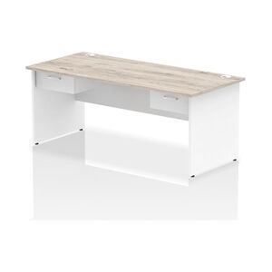 Impulse 1800x800 Desk Grey Oak/White Panel End 2x1 Drawer Fixed Ped Impulse 1800x800 Desk Grey Oak/White Panel End 2x1 Drawer Fixed Ped