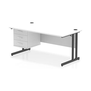 Impulse 1600x800 Desk Cantilever Leg White/Black 1x3 Drawer Fixed Ped Impulse 1600x800 Desk Cantilever Leg White/Black 1x3 Drawer Fixed Ped