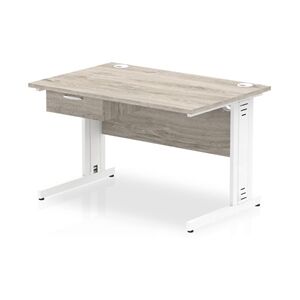Impulse 1200x800 Desk Grey Oak/White Cable Managed Leg 1 Dr Fixed Ped Impulse 1200x800 Desk Grey Oak/White Cable Managed Leg 1 Dr Fixed Ped