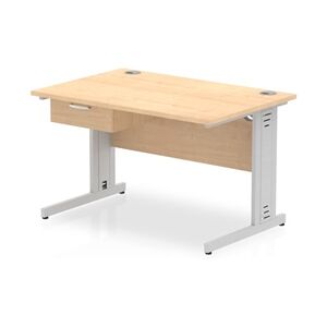 Impulse 1200x800 Desk Maple/Silver Cable Managed Leg 1 Dr Fixed Ped Impulse 1200x800 Desk Maple/Silver Cable Managed Leg 1 Dr Fixed Ped