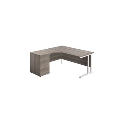 Unknown - Twin Upright 1600x1200 - Left Hand - Radial Desk - Desk Unknown - Twin Upright 1600x1200 - Left Hand - Radial Desk - Desk