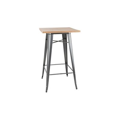 Bolero Bistro Bar Table with Wooden Top Gun Metal Bolero Bistro Bar Table with Wooden Top Gun Metal