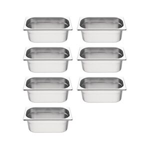 Vogue Stainless Steel Gastronorm Container Kit 1/4 (7 pack) Vogue Stainless Steel Gastronorm Container Kit 1/4 (7 pack)