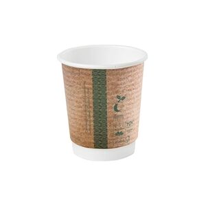 Vegware 8oz Double Wall Kraft Brown Cup - Coffee Cup Vegware 8oz Double Wall Kraft Brown Cup - Coffee Cup