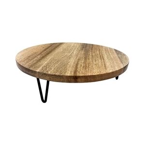 Olympia Round Display Stand Mango Wood with Metal Legs 300x80mm Olympia Round Display Stand Mango Wood with Metal Legs 300x80mm
