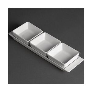 Olympia Whiteware Snack Dishes with Plates 3 Section (2 pack) Olympia Whiteware Snack Dishes with Plates 3 Section (2 pack)