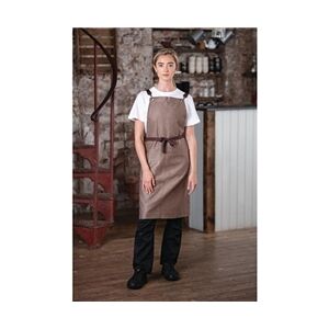 Southside Linen Blend Bib Apron Chocolate Southside Linen Blend Bib Apron Chocolate