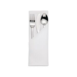 Mitre Luxury Satin Band Serviettes - White 55cm - Table Napkins Mitre Luxury Satin Band Serviettes - White 55cm - Table Napkins