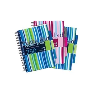 Pukka Pad Stripes Polypropylene Project Book A5 Blue/Pink (3 Pack) Pukka Pad Stripes Polypropylene Project Book A5 Blue/Pink (3 Pack)