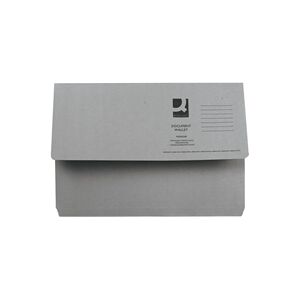Q-Connect Document Wallet Foolscap Grey (Pack of 50) Ref KF23013 Q-Connect Document Wallet Foolscap Grey (Pack of 50) Ref KF23013