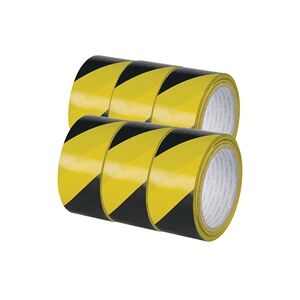 Q-Connect Yellow Black Hazard Tape (Pack of 6) Ref KF04383 Q-Connect Yellow Black Hazard Tape (Pack of 6) Ref KF04383