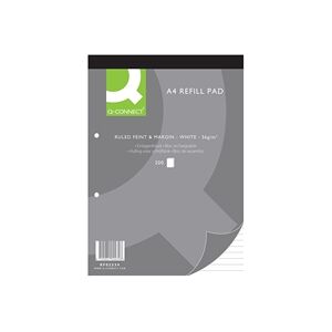 Q-Connect Feint Ruled Margin Headbound Refill Pad 200 Pages A4 (5 Pk) Q-Connect Feint Ruled Margin Headbound Refill Pad 200 Pages A4 (5 Pk)