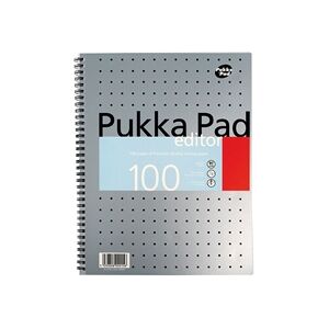 Pukka Pad Ruled Metallic Wirebound Editor Notepad A4 Silver (3 Pack) Pukka Pad Ruled Metallic Wirebound Editor Notepad A4 Silver (3 Pack)