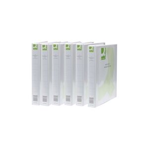 Q-Connect Presentation 25mm 2D-Ring Binder A4 White Pk 6 - KF72645 Q-Connect Presentation 25mm 2D-Ring Binder A4 White Pk 6 - KF72645