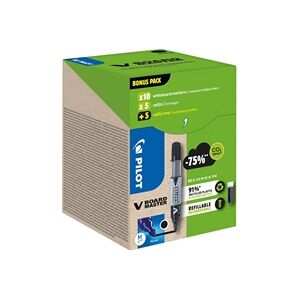 Pilot V-Board Master Greenpack 10 Drywipe Markers + 10 Refills M Black Pilot V-Board Master Greenpack 10 Drywipe Markers + 10 Refills M Black