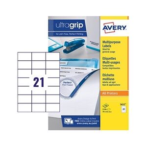 Avery Ultragrip Multipurpose Labels 70x42.3mm White (2100 Pack) Avery Ultragrip Multipurpose Labels 70x42.3mm White (2100 Pack)