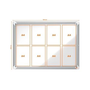 Nobo Internal Glazed Case Magnetic 8 x A4 White Nobo Internal Glazed Case Magnetic 8 x A4 White