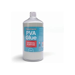 Classmaster White Washable Red Label PVA Glue 1L Bottle Screw Cap Classmaster White Washable Red Label PVA Glue 1L Bottle Screw Cap