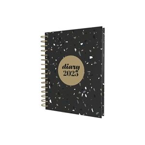 Collins Day To Page Diary Scandi Terrazzo Design A5 Black Collins Day To Page Diary Scandi Terrazzo Design A5 Black
