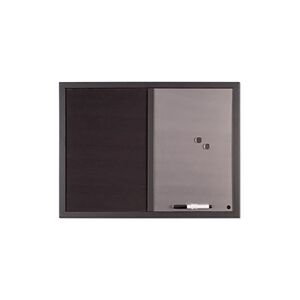 Bi-Office Black Shadow Fabric Silver Finish Board Black Frame 60x45cm Bi-Office Black Shadow Fabric Silver Finish Board Black Frame 60x45cm