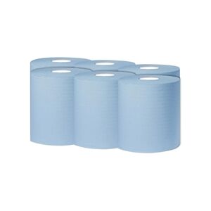 2Work 1-Ply Centrefeed Roll 300m Blue (6 Pack) KF03803 2Work 1-Ply Centrefeed Roll 300m Blue (6 Pack) KF03803