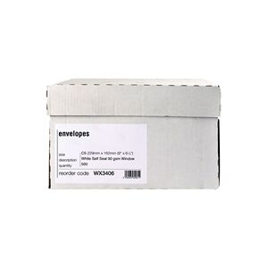 Unbranded C5 Window Envelope 90gsm Self Seal White Boxed (500 Pack) Unbranded C5 Window Envelope 90gsm Self Seal White Boxed (500 Pack)