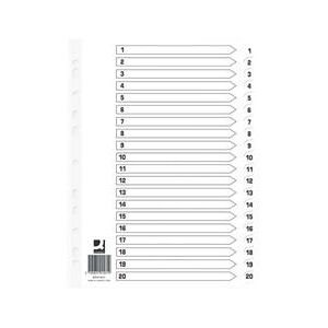 Q-Connect Q Connect Index 1-20 Board Reinforced White (10 Pack) Q-Connect Q Connect Index 1-20 Board Reinforced White (10 Pack)