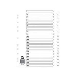Q-Connect Index 1-20 Polypropylene White (10 Pack) KF01356Q Q-Connect Index 1-20 Polypropylene White (10 Pack) KF01356Q