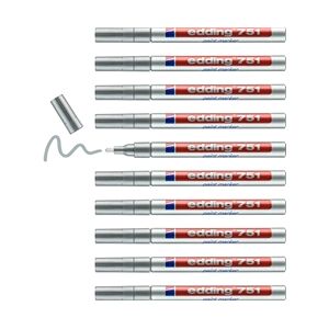edding 751 Bullet Tip Paint Marker Fine Silver (10 Pack) edding 751 Bullet Tip Paint Marker Fine Silver (10 Pack)