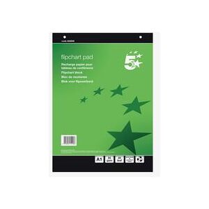 5 Star Recycled Flipchart Pad 55gsm 20 Sheets A1 (Pack of 5) FS668896 5 Star Recycled Flipchart Pad 55gsm 20 Sheets A1 (Pack of 5) FS668896