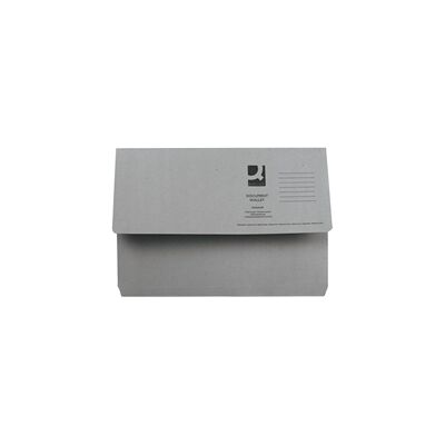 Q-Connect Document Wallet Foolscap Grey (Pack of 50) Ref KF23013 Q-Connect Document Wallet Foolscap Grey (Pack of 50) Ref KF23013