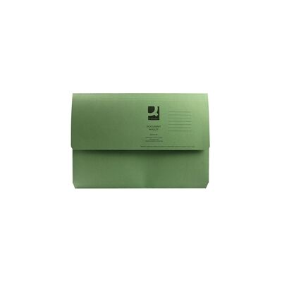 Q-Connect Document Wallet Foolscap Green (Pack of 50) Ref KF23012 Q-Connect Document Wallet Foolscap Green (Pack of 50) Ref KF23012