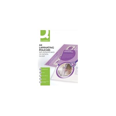 Q-Connect A4 Sticky-Backed Laminating Pouches 250 Micron Pk 25-KF24056 Q-Connect A4 Sticky-Backed Laminating Pouches 250 Micron Pk 25-KF24056