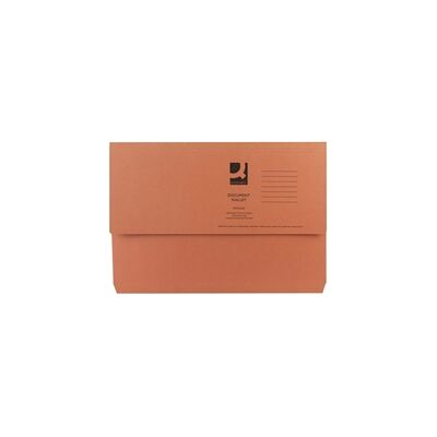 Q-Connect Document Wallet Foolscap Orange (Pack of 50) Ref KF23014 Q-Connect Document Wallet Foolscap Orange (Pack of 50) Ref KF23014