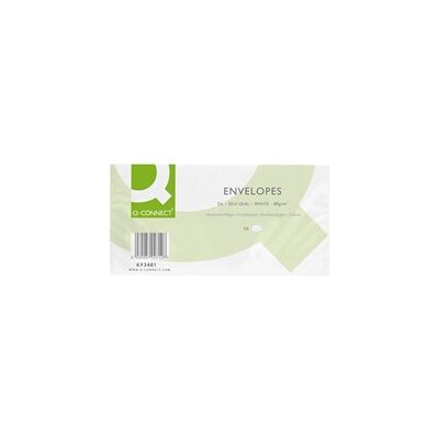 Q-Connect DL Envelopes Plain Wallet Self Seal 80gsm White - KF02712 Q-Connect DL Envelopes Plain Wallet Self Seal 80gsm White - KF02712